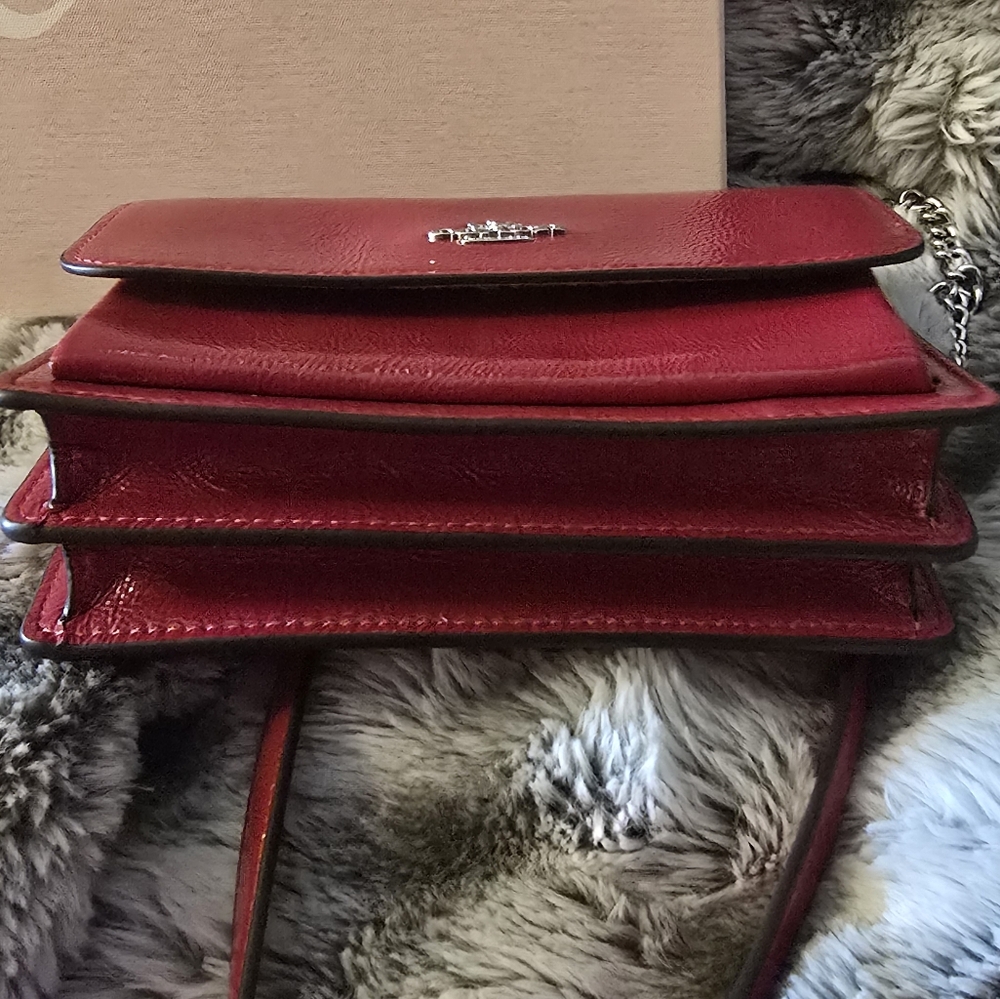 Coach Red Leather Crossbody Bag - Picture 8 of 9